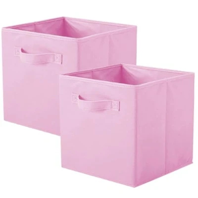 Afbeelding van PowerKing Opbergdoos, 2 stuks opvouwbare opbergdoos van stof in kubusvorm roze