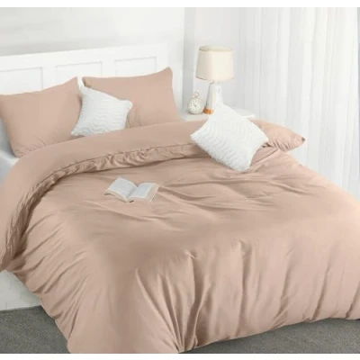 Afbeelding van Utopia Bedding Dekbedovertrek Set Zachte Microvezel 200x200cm met Kussenslopen 50x75cm Beddengoed Beige