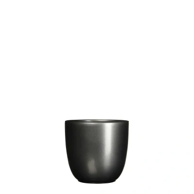 Afbeelding van Bloempot Pot rond es/10.5 tusca 11 x 12 cm antraciet Mica Decorations
