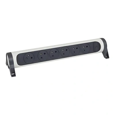 Afbeelding van LEGRAND PREMIUM CONTACTDOOS 6X2P + PENAARDE ZONDER SNOER ZWART WIT