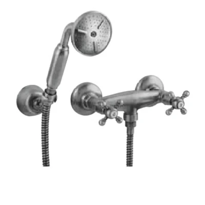 Afbeelding van PB klassieke kraan douchekraanset met sterknoppen inclusief handdouche Chroom 1208855272