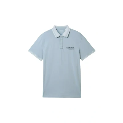 Afbeelding van TOM Tailor MIT LOGO Print Poloshirt, Heren, Maat: Medium, Foggy blue