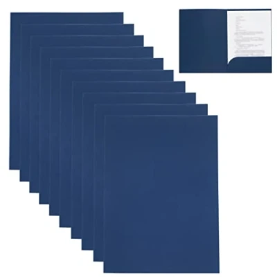 Afbeelding van Smiling Art Documententas, 10 stuks, 320 g/m², karton/kraftpapier in A4 formaat, documentenmap, aktetas, ordner, opbergmap, ideaal voor kantoor, school, universiteit, 31 x 24 cm (blauw, stuks)