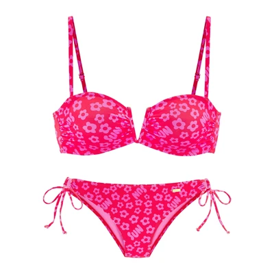 Afbeelding van Buffalo Bandeau Bikini, Dames, Maat: 32xA/B, Red/pink