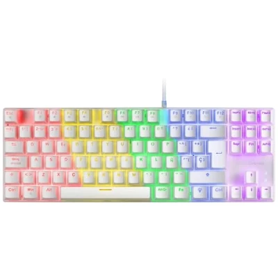 Afbeelding van Mars Gaming MK80 Wit, Mechanisch Toetsenbord TKL FRGB, Antighosting, Switch Mechanische Bruin, Frans Taal