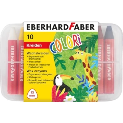 Afbeelding van Eberhard Faber waskrijt Colori driehoekig 10 stuks EF 524011