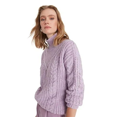 Afbeelding van Trendyol Acryl Trui Paars Regular S Paars,