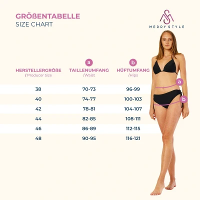 Afbeelding van Merry Style Dames Zwembroek Bikinibroekje Elastische tailleband Polyamide &amp; Elastaan Wijn rood (4242) 44 MS VR Brief 2
