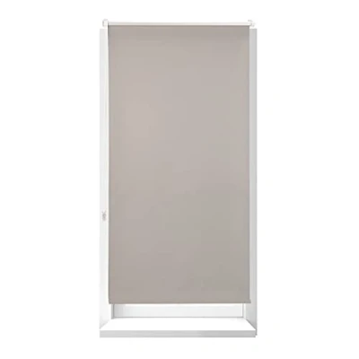 Afbeelding van Relaxdays verduisterend rolgordijn thermo warmtewerend met klemmen ketting bruin 70x210cm