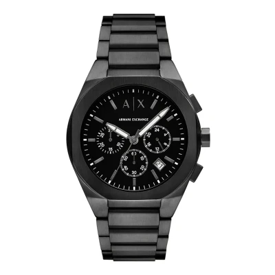 Afbeelding van Armani Exchange Heren analoog quartz horloge met roestvrij stalen band AX4183, Zwart