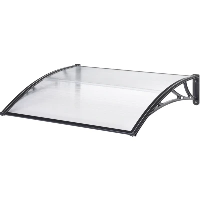 Afbeelding van Deurluifel Mellerud afdak 100x100 cm transparant en zwart