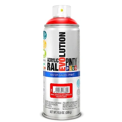 Afbeelding van PINTYPLUS Water Based Evolution 520cc RAL 3020 Traffic Red 65mm