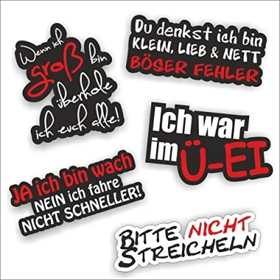 Afbeelding van Folien Zentrum 5 stickerset, hoogwaardige stickers auto tuning, OEM &amp; JDM autostickers, grappige voor auto, stickerbom, Made in Germany
