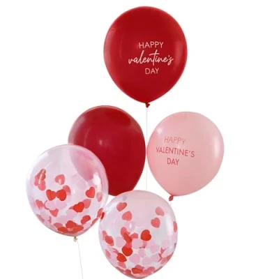 Afbeelding van Valentijns Ballonnen 5 stuks