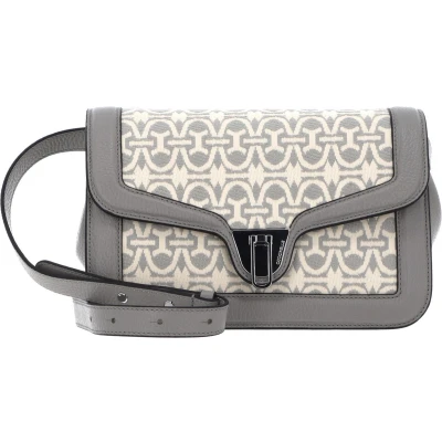 Afbeelding van COCCINELLE Leren Schoudertas Avondtas Marvin Twist Jaquard Handbag Multi Stone / Grijs