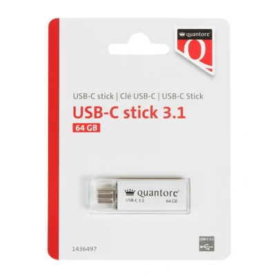Afbeelding van USB stick Quantore C 64GB 3.1 zilver