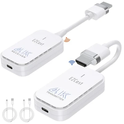 Afbeelding van 4K draadloze HDMI zender en ontvanger @30Hz, 1920x1080@120Hz Wireless Extender, 50m bereik audio/videostreaming van pc laptop naar monitor, HDTV projector voor conferenties, thuisbioscoop