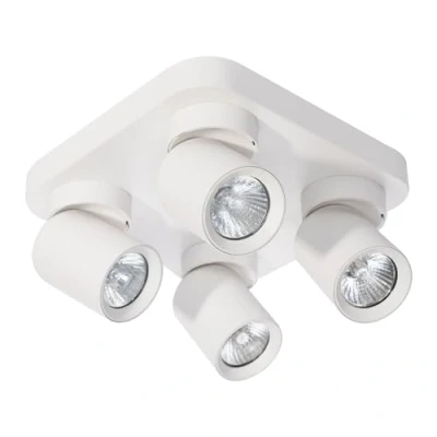 Afbeelding van Miratic Wand /Plafondarmatuur Geschikt voor GU10 (niet meegeleverd) Max. 12W IP20 Lampen Woonkamer Ceiling Lamp (Wit, vierkante basis 4 koppen)