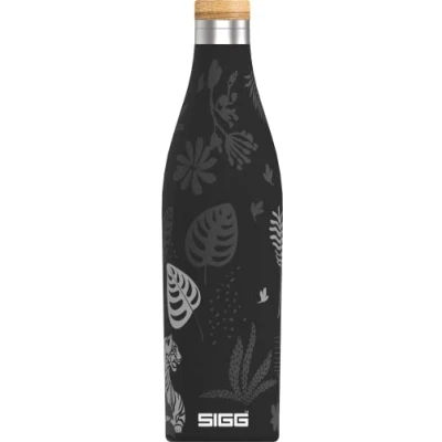 Afbeelding van SIGG Meridian Black drinkfles (0,5 L), vervuilende en lekvrije waterfles van roestvrij staal, dubbelwandige geïsoleerde fles voor koude warme dranken