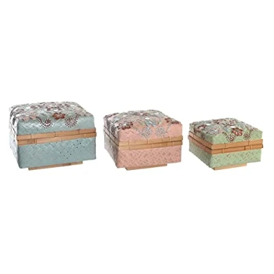 Afbeelding van Basket spelset DKD Home Decor Multicolour Bamboe Boho 29 x 22 cm