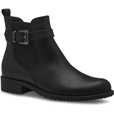 Afbeelding van Tamaris Chelsea Korte laarzen, Dames, Maat: 36, Black Leer/ synthetisch