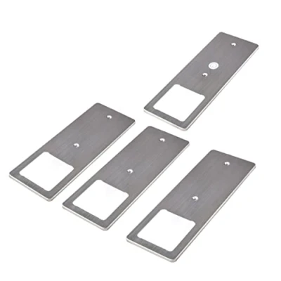 Afbeelding van kalb LED onderkastverlichting geborsteld roestvrij staal 5W zeer platte keukenlamp met touch dimming functie inbouwspot, selectie:Set van 4 warm wit