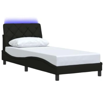 Afbeelding van vidaXL Bedframe met LED verlichting stof zwart 80x200 cm