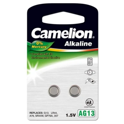 Afbeelding van Knoopcel batterij AG13 2 batterijen Camelion