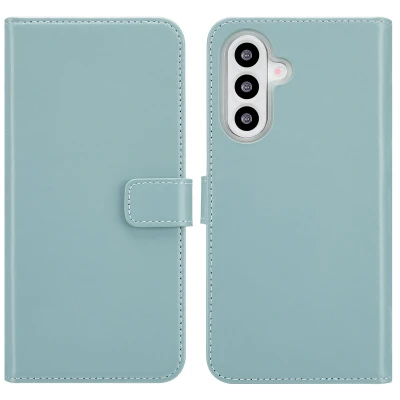 Afbeelding van Samsung Galaxy A26 Hoesje Echt leder Selencia Bookcase Lichtblauw Telefoonhoesje