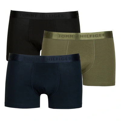 Afbeelding van Tommy Hilfiger Trunk 3 PACK Onderbroeken, Heren, Maat: Large, Black/sky/olive