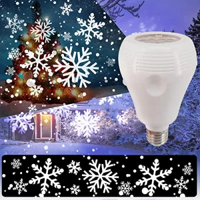 Afbeelding van Sneeuwvlok Projector Licht, Bewegende Sneeuwval Roterende Kerst Lichten Waterdicht Sneeuw Landschap Decoratief Projectie Licht voor Halloween Vakantie Feest Tuin Binnen Buiten,A