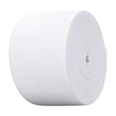 Afbeelding van Gummiband 5 meter 40 mm breed zwart of wit (wit)