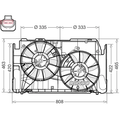 Afbeelding van DENSO DER50002 Radiator Ventilator TOYOTA: RAV4 III SUV (XA30) 2.2 D, 2.4 4WD, D 2005 2013