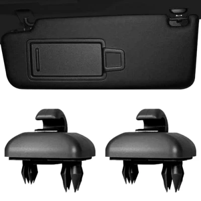 Afbeelding van Zonneklephouder voor Au di, autozonneklep, clip, haken, compatibel met di A1, A3, A4, A5, S3, S4, S5, Q3, Q5, TT, houder zonneschermen 8U0857562 8E0857562A, zwart, 2 stuks