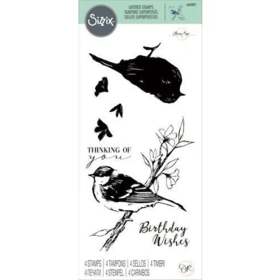 Afbeelding van Sizzix Layered Clear Stamps 4PK Summer Bird 665907 Olivia Rose (01 23)
