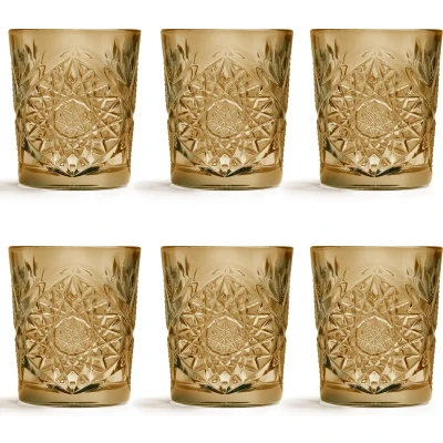 Afbeelding van Libbey Drinkglas Hobstar Oker 355 ml / 35,5 cl 6 Stuks Vintage design Vaatwasserbestendig Hoge kwaliteit