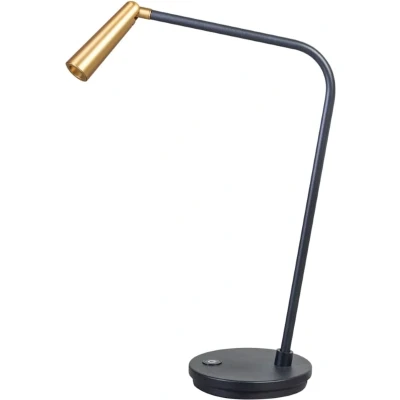 Afbeelding van ETH Barry Tafellamp led 1x3w 2700k zwart+mat messing W230xH460mm 3 stap dimbaar 66Lm