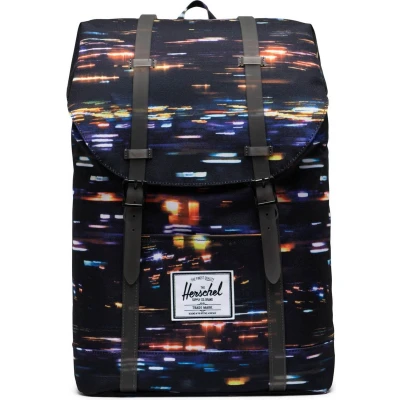 Afbeelding van Herschel Vrije tijd rugzak Schoolrugzak met laptopvak Retreat Backpack 19,5L Night Lights Zwart Veelkleurig