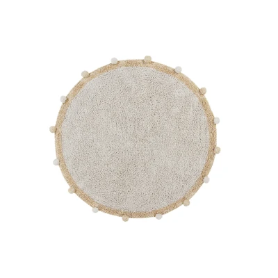 Afbeelding van Lorena Canals Wasbaar katoen vloerkleed Bubbly Natural Honey D120cm