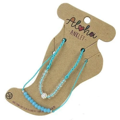 Afbeelding van Aloha Set van 2 Enkelbandjes Turquoise / Lichtblauw