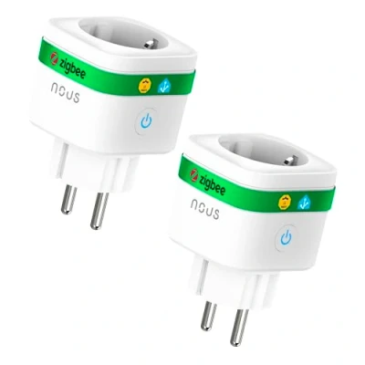 Afbeelding van NOUS A7Z ZigBee Smart Socket met Energiemonitoring, 16A, App en Stembediening, Timer Schema&#039;s, Compatibel Alexa, Google Home, Home Assistant, Tuya, Vereist Hub