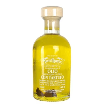 Afbeelding van Tartuflanghe EXTRA VERGINE OLIJFOLIE met ZWARTE ZOMER TRUFFEL (Tuber aestivum Vitt.) In plakjes 100 ml