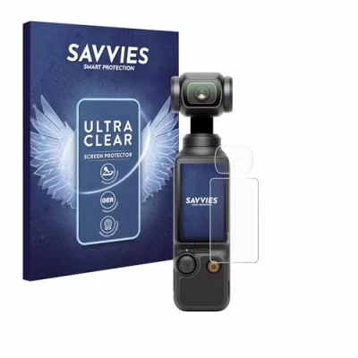 Afbeelding van Savvies Screenprotector voor DJI Osmo Pocket 3 (Display + Lens) Folie Beschermfolie transparant (18 Stuks)