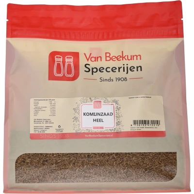 Afbeelding van Van Beekum Specerijen Komijnzaad Heel 1 kilo (hersluitbare stazak)