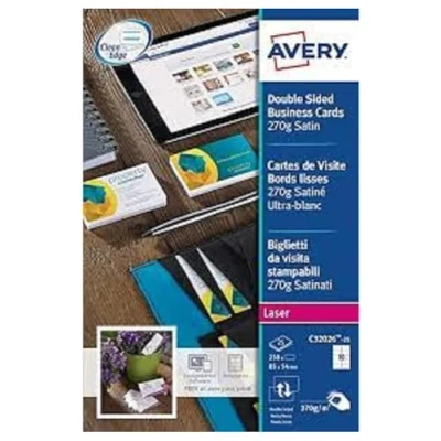 Afbeelding van Avery C 32026 25 cartes visitekaartjes dubbelzijdig Satijn 250Kaarten (C)