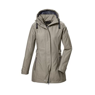 Afbeelding van G.I.G.A. DX dames Softshell parka/softshell jas met afritsbare capuchon GW 22 WMN SFTSHLL PRK, elefant, 36, 42210 000