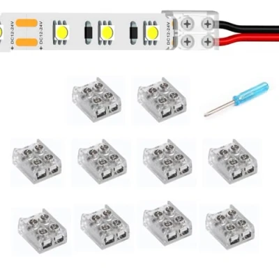 Afbeelding van YUTOKEER Daiwu 10 delige LED connector voor ledstrips, 2 polig (10 mm kabel naar strip)