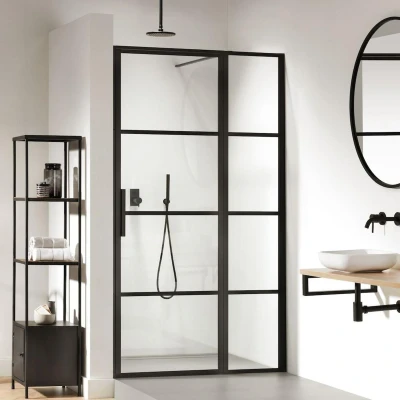 Afbeelding van Sealskin Soho 2 delige deur rechter versie 120x210cm zwart helder glas