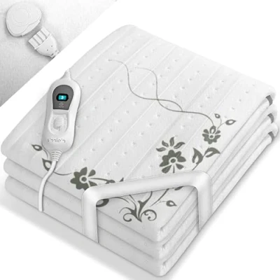Afbeelding van sinnlein warmteonderbed van 150 x 80 cm met automatische uitschakeling, elektrisch deken 3 temperatuurniveaus, warmteonderdeken voor op het bed, warmtedeken zacht fleece