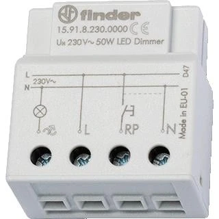 Afbeelding van Finder dimmer voor inbouwdoos max lampbelasting 100w faseaansijnding led verlichting 50w aansluitspanning 230vac 50 hz 15 91 8 230 0000